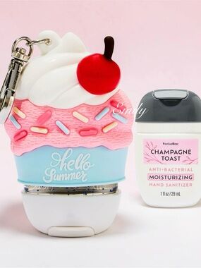 Bath & Body Works ICE CREAM SUNDAE PocketBac Holder + 1 CHAMPAGNE TOAST Refill